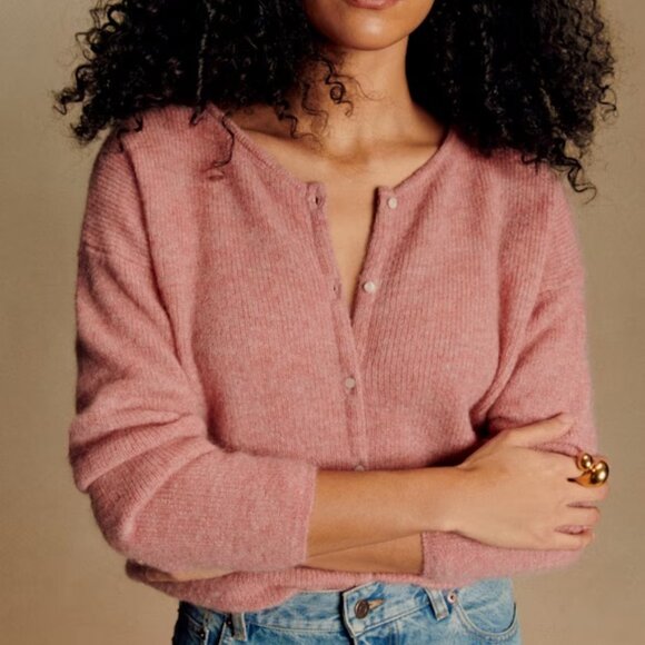 Sezane Sweaters - Super soft Sezane Gaspard cardigan- rosewood (pink)